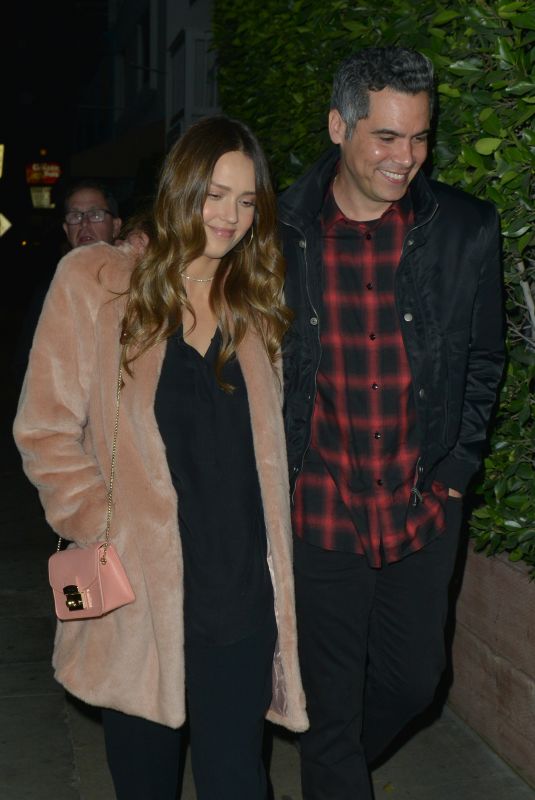 JESSICA ALBA and Cash Warren Out for Dinner in Santa Monica 02/14/2018