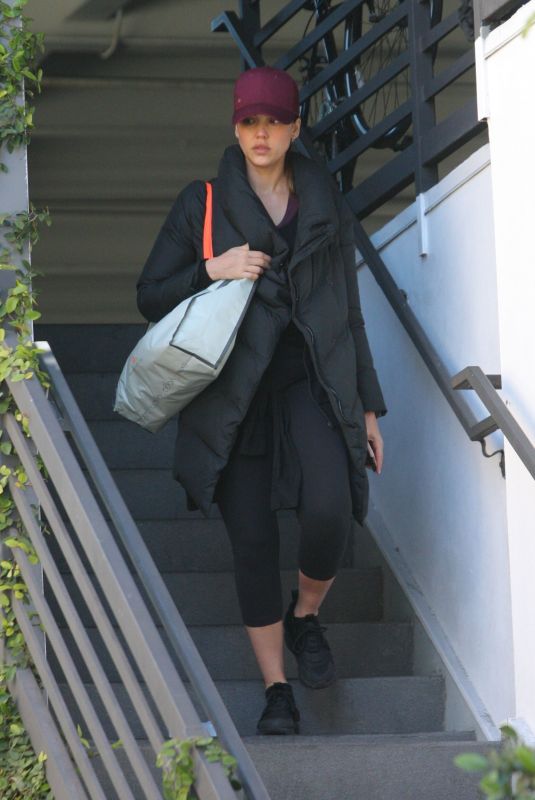 JESSICA ALBA Heading to a Gym in West Hollywood 02/24/2018