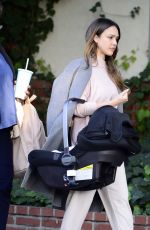 JESSICA ALBA Leaves a Friends House in Los Angeles 02/20/2018