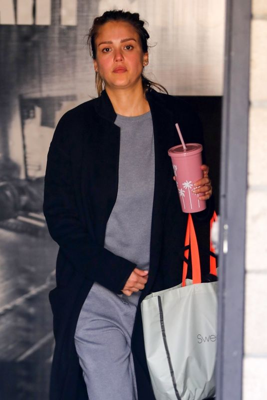 JESSICA ALBA Leaves a Gym in Los Angeles 02/23/2018