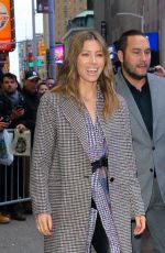 JESSICA BIEL Arrives at Good Morning America in New York 02/12/2018