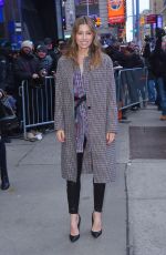 JESSICA BIEL Arrives at Good Morning America in New York 02/12/2018