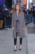 JESSICA BIEL Arrives at Good Morning America in New York 02/12/2018