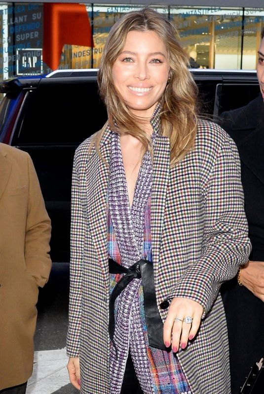 JESSICA BIEL Arrives at Good Morning America in New York 02/12/2018