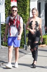 JESSICA SERFATY and Ed Westwick Out for Lunch in West Hollywood 02/01/2018