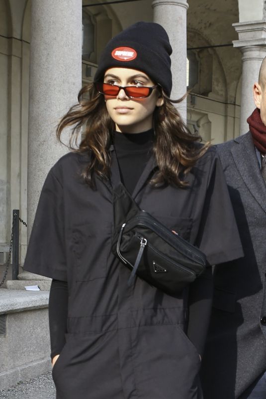 KAIA GERBER Arrives at Alberta Ferretti Fashion Show in Milan 02/21/2018