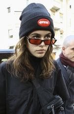 KAIA GERBER Out and About in Milan 02/21/2018