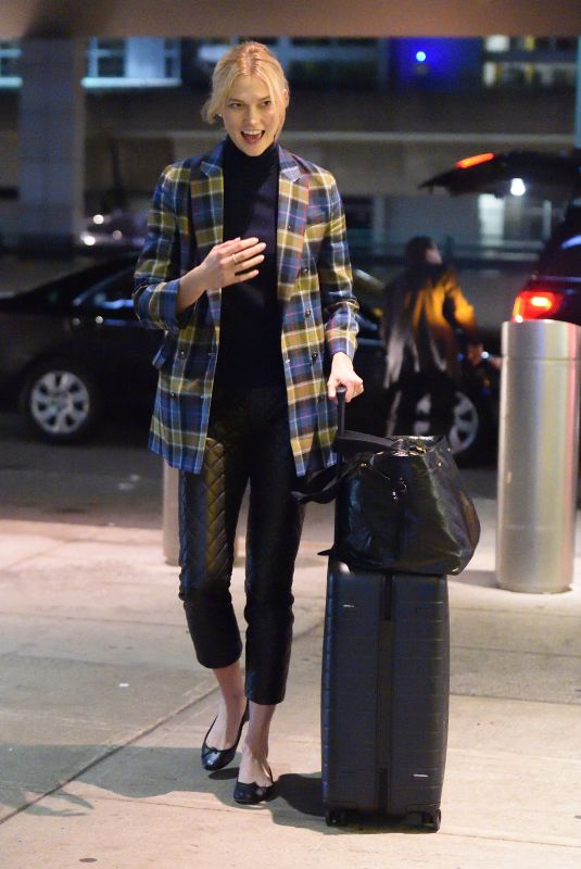 KARLIE KLOSS Arrives at JFK Airport in New York 02/15/2018