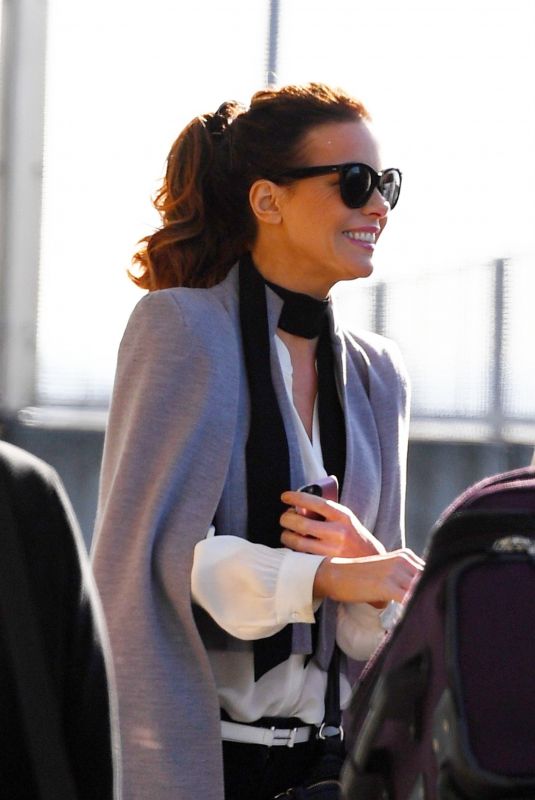 KATE BECKINSALE at Heathrow Airport in London 02/25/2018