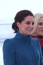 KATE MIDDLETON Arrives at Oslo Gardermoen Airport 02/01/2018