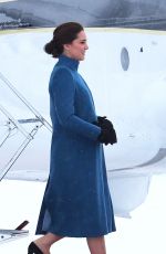 KATE MIDDLETON Arrives at Oslo Gardermoen Airport 02/01/2018