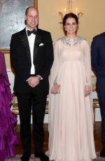 KATE MIDDLETON at a Dinner at Royal Palace in Oslo 02/01/2018