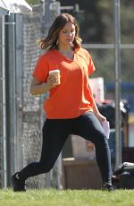 KATHARINE MCPHEE on the Set of Scorpion in Los Angeles 02/15/2018