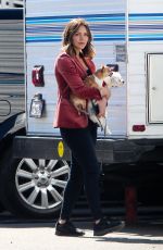 KATHARINE MCPHEE on the Set of Scorpion in Los Angeles 02/15/2018