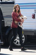 KATHARINE MCPHEE on the Set of Scorpion in Los Angeles 02/15/2018