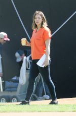 KATHARINE MCPHEE on the Set of Scorpion in Los Angeles 02/15/2018