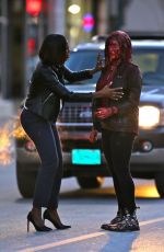 KATHERINE LANGFROD on the Set of Spontaneous in Vancouver 02/20/2018