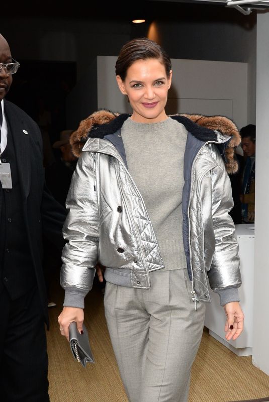 KATIE HOLMES Out at New York Fashion Week 02/12/2018