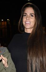 KATIE PRICE Out for Dinner in Manchester 02/15/2018