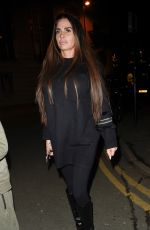 KATIE PRICE Out for Dinner in Manchester 02/15/2018