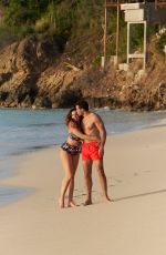 KELLY BROOK in Bikini and Jeremy Parisi at a Beach in Antigua 02/07/2018