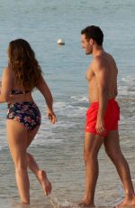 KELLY BROOK in Bikini and Jeremy Parisi at a Beach in Antigua 02/07/2018