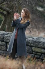 KERI RUSSELL on the Set of The Americans in New York 02/15/2018