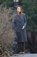 KERI RUSSELL on the Set of The Americans in New York 02/15/2018