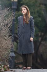 KERI RUSSELL on the Set of The Americans in New York 02/15/2018