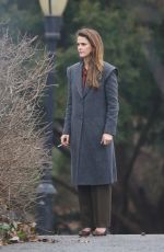 KERI RUSSELL on the Set of The Americans in New York 02/15/2018