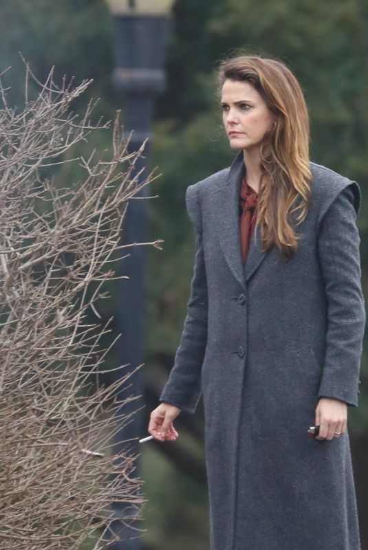 KERI RUSSELL on the Set of The Americans in New York 02/15/2018