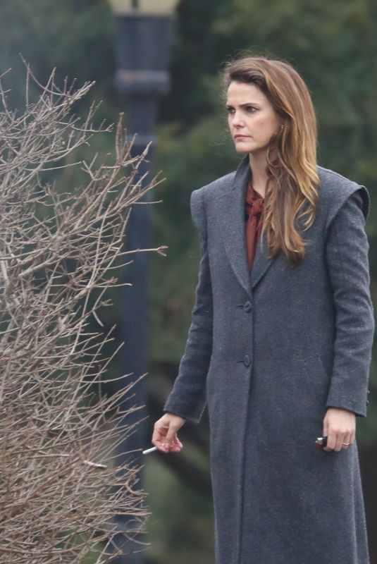 KERI RUSSELL on the Set of The Americans in New York 02/15/2018