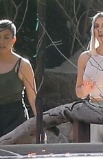 KIM and KOURTNEY KARDASHIAN Filming Out in Malibu 02/01/2018