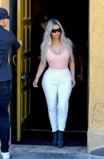 KIM KARDASHIAN Out for Lunch at Carousel Restaurant in Hollywood 02/15/2018