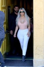 KIM KARDASHIAN Out for Lunch at Carousel Restaurant in Hollywood 02/15/2018