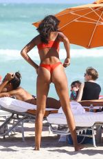LAIS RIBEIRO in Bikini on the Beach in Miami 02/22/2018