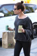 LEA MICHELE Arrives at a Hair Salon in Los Angeles 02/12/2018