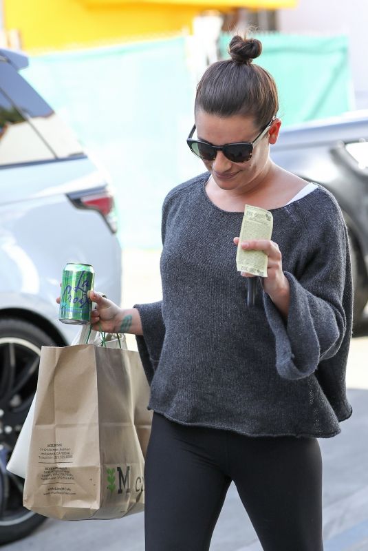 LEA MICHELE Arrives at a Hair Salon in Los Angeles 02/12/2018