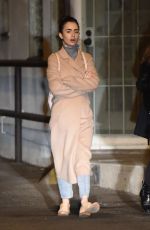 LILY COLLINS at La Dolce Vita Restaurant in Beverly Hills 02/05/2018