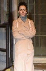 LILY COLLINS at La Dolce Vita Restaurant in Beverly Hills 02/05/2018