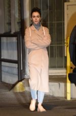 LILY COLLINS at La Dolce Vita Restaurant in Beverly Hills 02/05/2018