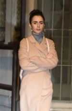 LILY COLLINS at La Dolce Vita Restaurant in Beverly Hills 02/05/2018