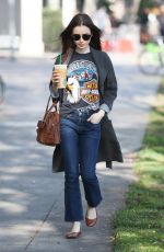 LILY COLLINS Leaves Starbucks in West Hollywood 02/06/2018