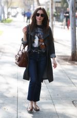 LILY COLLINS Leaves Starbucks in West Hollywood 02/06/2018