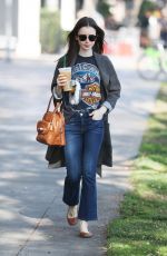 LILY COLLINS Leaves Starbucks in West Hollywood 02/06/2018