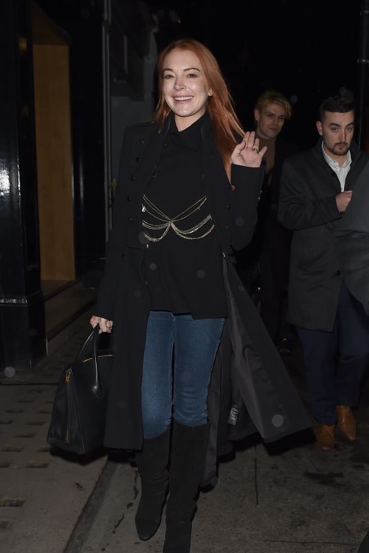 LINDSAY LOHAN at Mnky Hse in London 02/19/2018