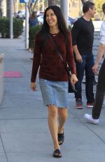 LISA LING in Denim Skirt Out for Lunch in Beverly Hills 02/09/2018
