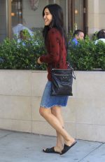 LISA LING in Denim Skirt Out for Lunch in Beverly Hills 02/09/2018