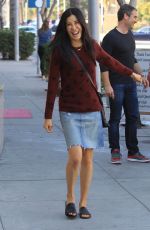 LISA LING in Denim Skirt Out for Lunch in Beverly Hills 02/09/2018