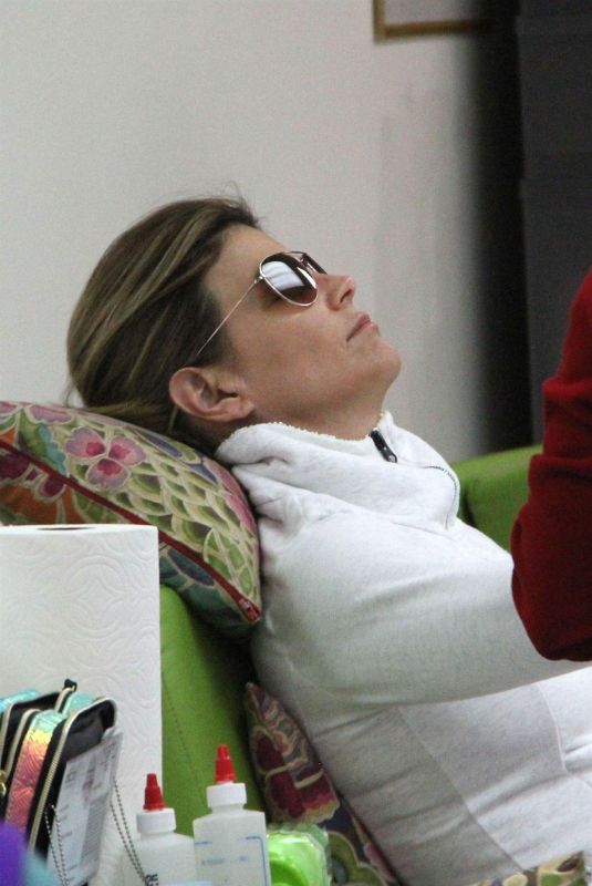 LORI LOUGHLIN at a Nail Salon in Beverly Hills 02/27/2018